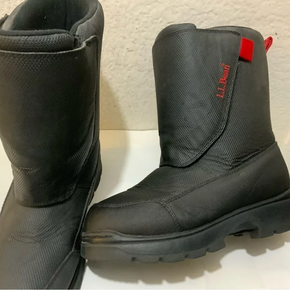 LL Bean Youth Unisex Big Kids Northwoods Snow Winter Boots Black Red Size 6